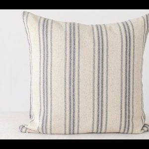 Two grainsack striped farmhouse pillow covers